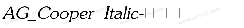 AG_Cooper Italic字体转换